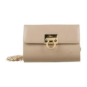 SALVATORE FERRAGAMO Leather Gancio Shoulder Bag